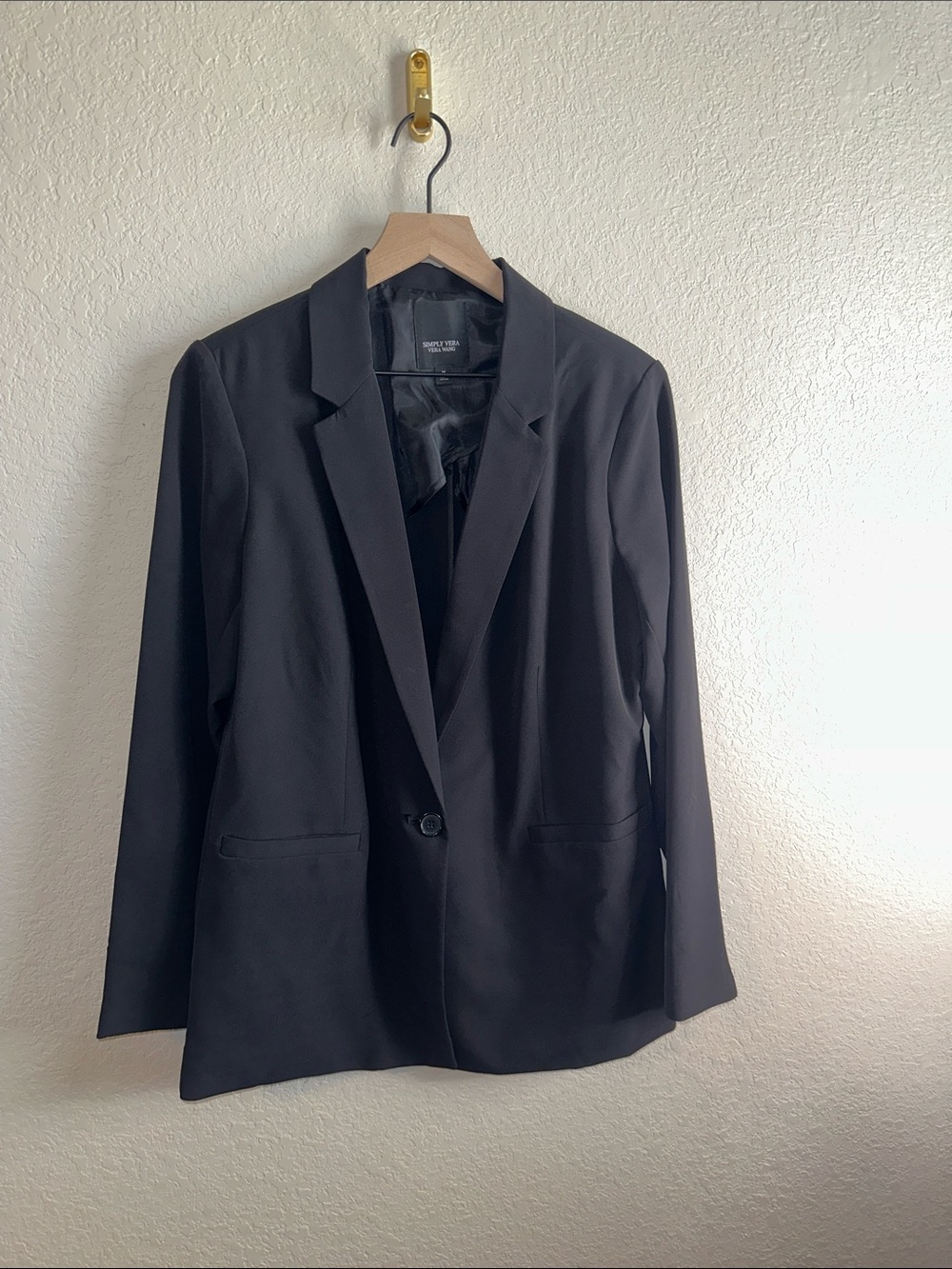 Simply Vera Vera Wang Black Single-Button Blazer - Size M